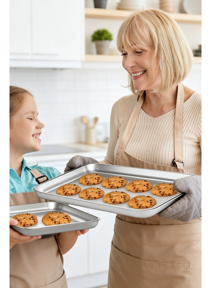 Solerconm Baking Sheet and Cooling Rack Set, 6 Pieces Stainless Steel Bakeware Set with 3 Baking Trays and 3 Racks, Heavy Duty Non Toxic Oven Pan Set for Cookies, Roasting and Cooling - Image 5